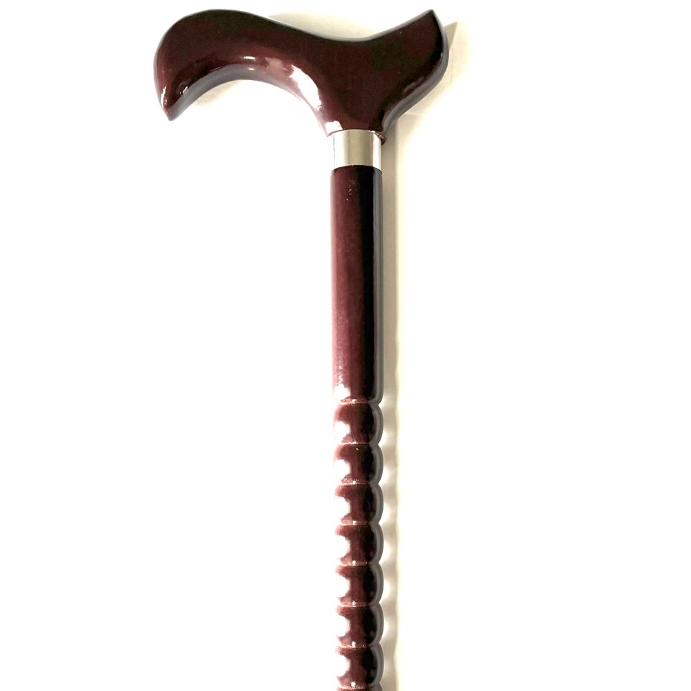 Wooden Cane with Silver Collar, small imperfections on handle (B)